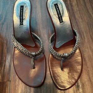 snake skin sandals